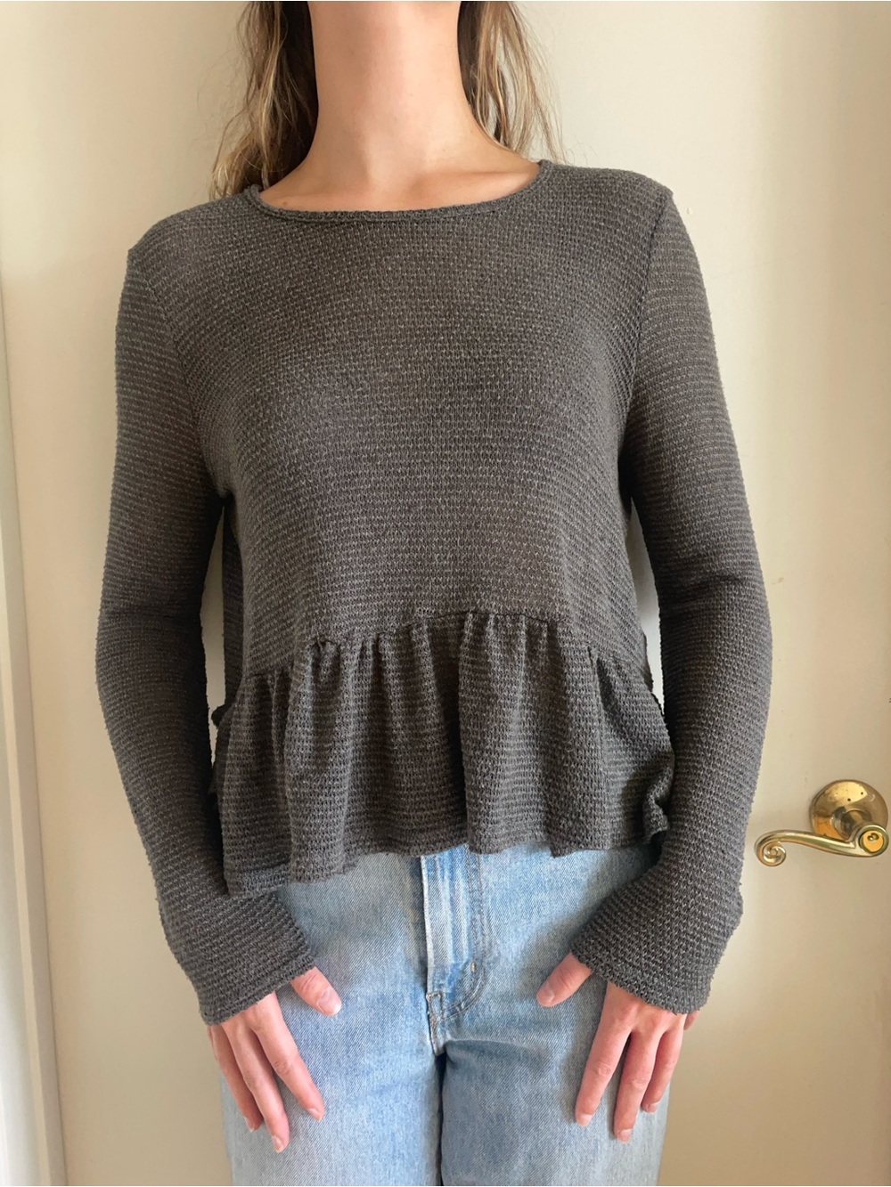 Grey peplum sweater
